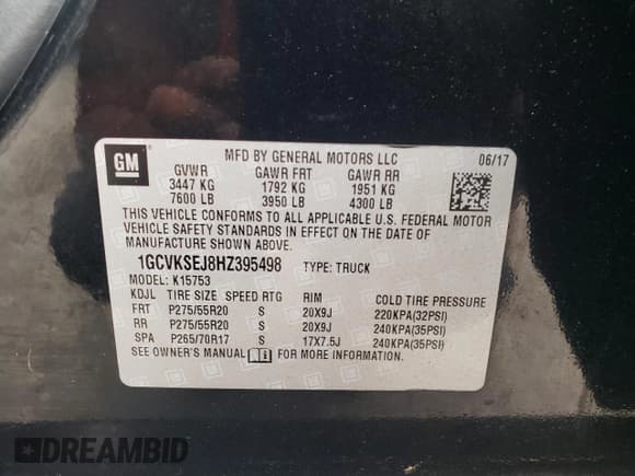 ✅ 2017 Chevrolet Silverado 1500 LTZ • VIN: 1GCVKSEJ8HZ395498 • Lot: 67638795. Listed on Copart with 170,864 mi. Free auction sales archive from the USA and detailed vehicle history report at DreamBid. Image 12.