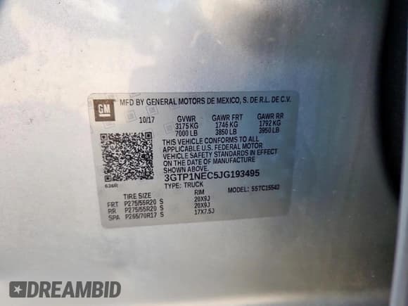 ✅ 2018 GMC Sierra 1500 SLT • VIN: 3GTP1NEC5JG193495 • Лот: 90746945. Опубликован ранее на Copart с пробегом 23 712 миль. Бесплатный доступ к архиву аукционных продаж из США и подробный отчёт об истории автомобиля на DreamBid. Изображение 12.