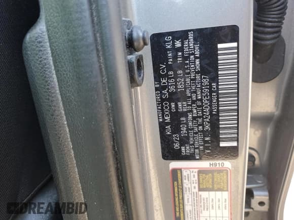 ✅ 2023 Kia Rio S • VIN: 3KPA24AD0PE591987 • Лот: 56573535. Опубликован ранее на Copart с пробегом 15 468 миль. Бесплатный доступ к архиву аукционных продаж из США и подробный отчёт об истории автомобиля на DreamBid. Изображение 12.