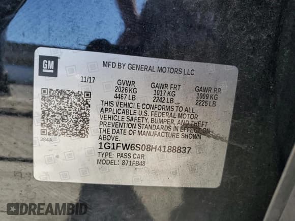 ✅ 2017 Chevrolet Bolt EV LT • VIN: 1G1FW6S08H4188837 • Lot: 57904665. Wystawiony na Copart z przebiegiem 124 475 mil. Bezpłatny archiwum sprzedaży aukcyjnych z USA i szczegółowy raport historii pojazdu na DreamBid. Zdjęcie 13.