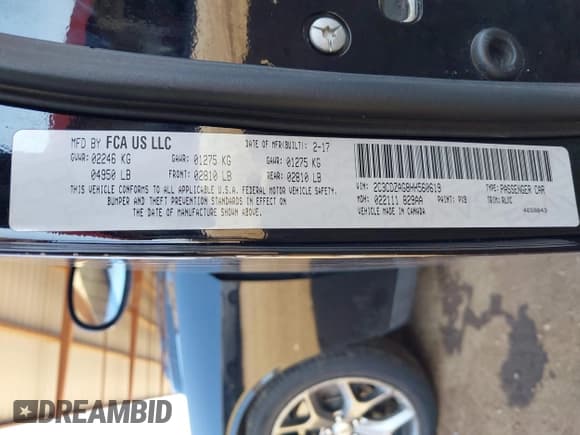 ✅ 2017 Dodge Challenger SXT • VIN: 2C3CDZAG8HH560619 • Lot: 42483947. Listed on IAAI with 106,606 mi. Free auction sales archive from the USA and detailed vehicle history report at DreamBid. Image 9.