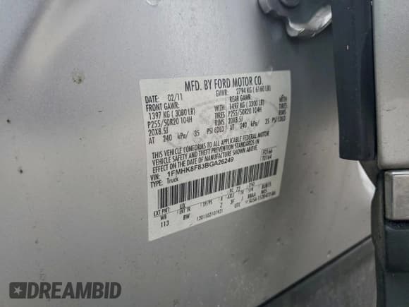 ✅ 2011 Ford Explorer Limited • VIN: 1FMHK8F83BGA26249 • Лот: 93950775. Опубликован ранее на Copart с пробегом 213 227 миль. Бесплатный доступ к архиву аукционных продаж из США и подробный отчёт об истории автомобиля на DreamBid. Изображение 14.