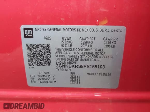 ✅ 2023 Chevrolet Blazer RS • VIN: 3GNKBKRS8PS155103 • Lot: 42231530. Listed on IAAI with 21,751 mi. Free auction sales archive from the USA and detailed vehicle history report at DreamBid. Image 9.