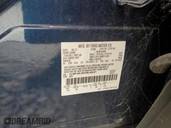 ✅ 2017 Lincoln MKX Reserve • VIN: 2LMPJ8LR2HBL48221 • Lot: 91634755. Listed on Copart with 55,018 mi. Free auction sales archive from the USA and detailed vehicle history report at DreamBid. Image 13.