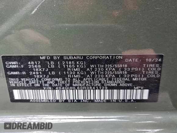 ✅ 2024 Subaru Crosstrek Limited • VIN: 4S4GUHL60R3841129 • Lot: 95181835. Listed on Copart with 16,812 mi. Free auction sales archive from the USA and detailed vehicle history report at DreamBid. Image 14.