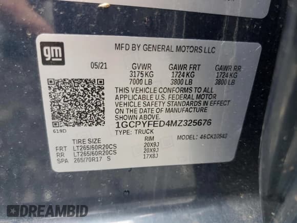 ✅ 2021 Chevrolet Silverado 1500 LT Trail Boss • VIN: 1GCPYFED4MZ325676 • Lot: 75228114. Wystawiony na Copart z przebiegiem 77 325 mil. Bezpłatny archiwum sprzedaży aukcyjnych z USA i szczegółowy raport historii pojazdu na DreamBid. Zdjęcie 14.