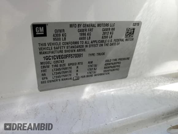 ✅ 2015 Chevrolet Silverado 2500HD LT • VIN: 1GC1CVEG0FF570391 • Lot: 82513765. Wystawiony na Copart z przebiegiem 145 314 mil. Bezpłatny archiwum sprzedaży aukcyjnych z USA i szczegółowy raport historii pojazdu na DreamBid. Zdjęcie 12.