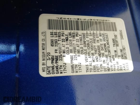 ✅ 2020 Nissan Rogue S • VIN: JN8AT2MT5LW042567 • Лот: 43104428. Опубликован ранее на IAAI с пробегом 97 626 миль. Бесплатный доступ к архиву аукционных продаж из США и подробный отчёт об истории автомобиля на DreamBid. Изображение 9.