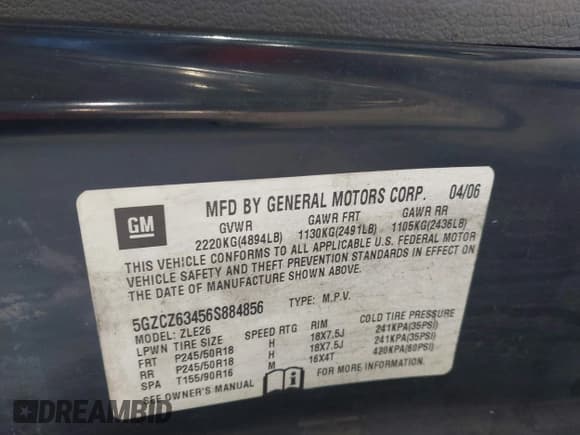 ✅ 2006 Saturn VUE • VIN: 5GZCZ63456S884856 • Лот: 41269511. Опубликован ранее на IAAI с пробегом 247 586 миль. Бесплатный доступ к архиву аукционных продаж из США и подробный отчёт об истории автомобиля на DreamBid. Изображение 9.