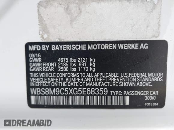 ✅ 2016 BMW M3 • VIN: WBS8M9C5XG5E68359 • Lot: 43751764. Wystawiony na IAAI z przebiegiem 82 071 mil. Bezpłatny archiwum sprzedaży aukcyjnych z USA i szczegółowy raport historii pojazdu na DreamBid. Zdjęcie 9.