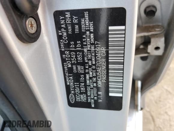 ✅ 2012 Hyundai Accent SE • VIN: KMHCU5AE7CU040917 • Лот: 71909504. Опубликован ранее на Copart с пробегом 116 434 миль. Бесплатный доступ к архиву аукционных продаж из США и подробный отчёт об истории автомобиля на DreamBid. Изображение 13.