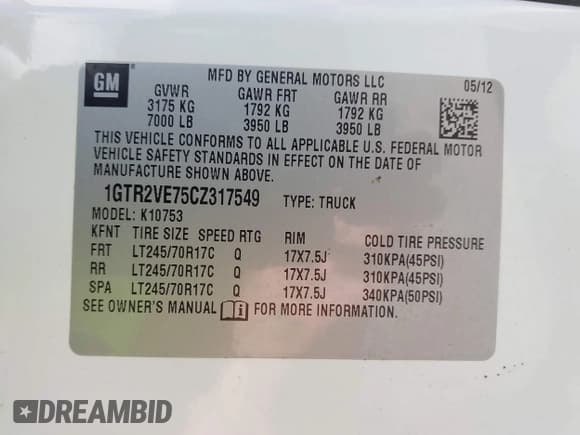 ✅ 2012 GMC Sierra 1500 SLE • VIN: 1GTR2VE75CZ317549 • Lot: 42937858. Wystawiony na IAAI z przebiegiem 115 788 mil. Bezpłatny archiwum sprzedaży aukcyjnych z USA i szczegółowy raport historii pojazdu na DreamBid. Zdjęcie 9.