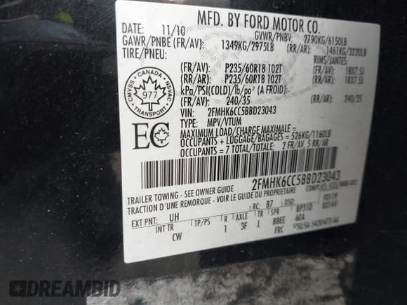 ✅ 2011 Ford Flex SEL • VIN: 2FMHK6CC5BBD23043 • Lot: 43531499. Wystawiony na IAAI z przebiegiem 153 869 mil. Bezpłatny archiwum sprzedaży aukcyjnych z USA i szczegółowy raport historii pojazdu na DreamBid. Zdjęcie 9.