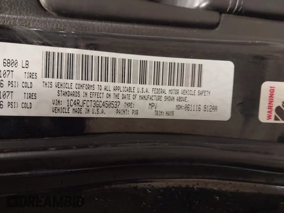 ✅ 2016 Jeep Grand Cherokee Overland • VIN: 1C4RJFCT3GC450537 • Lot: 41556999. Listed on IAAI with 73,753 mi. Free auction sales archive from the USA and detailed vehicle history report at DreamBid. Image 9.