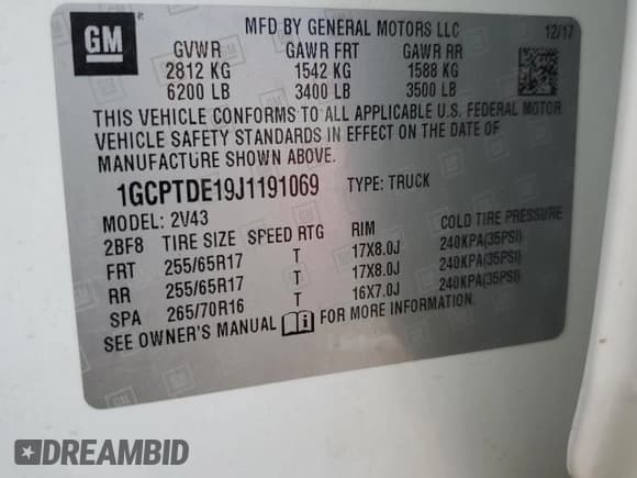 ✅ 2018 Chevrolet Colorado 4WD Z71 • VIN: 1GCPTDE19J1191069 • Лот: 65800774. Опубликован ранее на Copart с пробегом 59 917 миль. Бесплатный доступ к архиву аукционных продаж из США и подробный отчёт об истории автомобиля на DreamBid. Изображение 14.