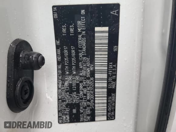 ✅ 2014 Toyota Sienna XLE • VIN: 5TDYK3DCXES520536 • Lot: 86122795. Listed on Copart with Not provided. Free auction sales archive from the USA and detailed vehicle history report at DreamBid. Image 13.