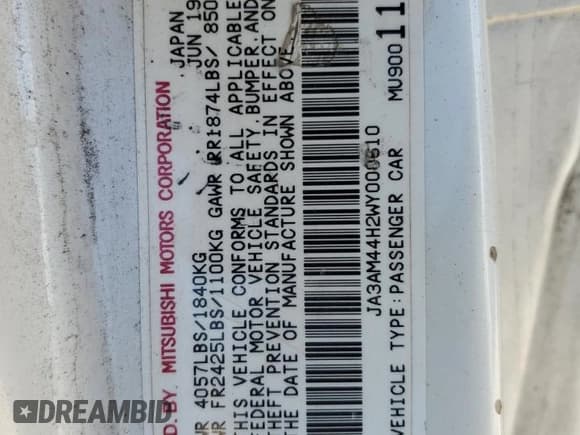 ✅ 1998 Mitsubishi 3000GT • VIN: JA3AM44H2WY000610 • Lot: 63099605. Wystawiony na Copart z przebiegiem 164 575 mil. Bezpłatny archiwum sprzedaży aukcyjnych z USA i szczegółowy raport historii pojazdu na DreamBid. Zdjęcie 12.