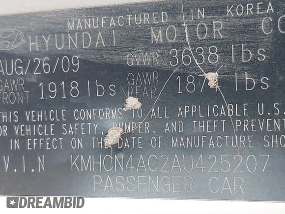 ✅ 2010 Hyundai Accent GLS • VIN: KMHCN4AC2AU425207 • Лот: 43028770. Опубликован ранее на IAAI с пробегом 139 074 миль. Бесплатный доступ к архиву аукционных продаж из США и подробный отчёт об истории автомобиля на DreamBid. Изображение 9.