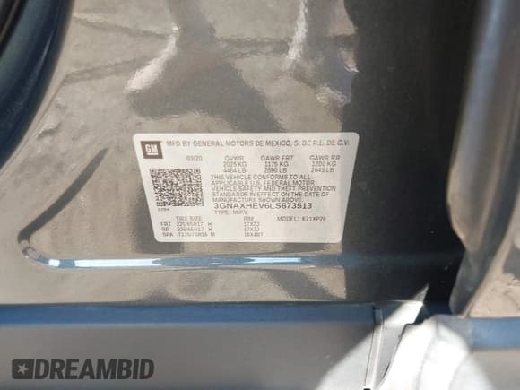 ✅ 2020 Chevrolet Equinox LS • VIN: 3GNAXHEV6LS673513 • Lot: 43460259. Wystawiony na IAAI z przebiegiem 139 292 mil. Bezpłatny archiwum sprzedaży aukcyjnych z USA i szczegółowy raport historii pojazdu na DreamBid. Zdjęcie 9.