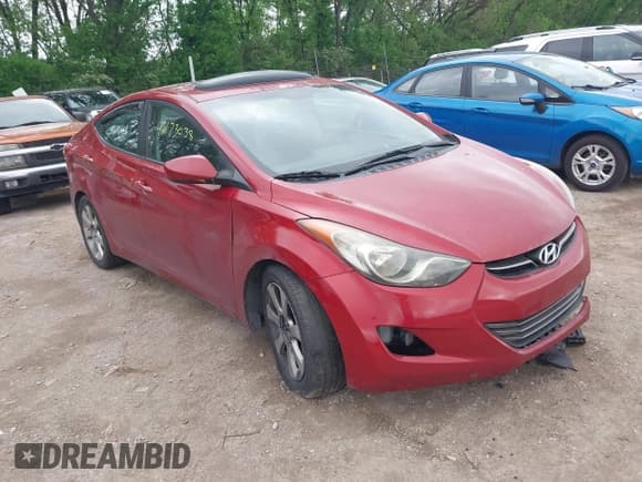 ✅ 2012 Hyundai Elantra Limited • VIN: KMHDH4AE7CU318637 • Lot: 42173038. Listed on IAAI with 177,967 mi. Free auction sales archive from the USA and detailed vehicle history report at DreamBid. Image 1.