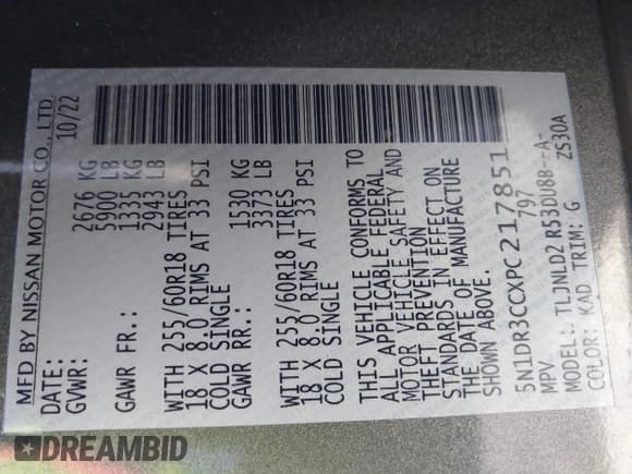 ✅ 2023 Nissan Pathfinder SL • VIN: 5N1DR3CCXPC217851 • Lot: 43588865. Wystawiony na IAAI z przebiegiem 23 630 mil. Bezpłatny archiwum sprzedaży aukcyjnych z USA i szczegółowy raport historii pojazdu na DreamBid. Zdjęcie 9.