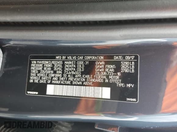 ✅ 2018 Volvo V90 • VIN: YV4102NK2J1022455 • Лот: 61338505. Опубликован ранее на Copart с пробегом 100 796 миль. Бесплатный доступ к архиву аукционных продаж из США и подробный отчёт об истории автомобиля на DreamBid. Изображение 13.