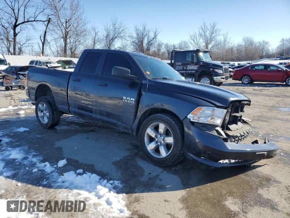 2019 Ram 1500 Express with VIN 1C6RR7FG3KS502767, listed as a Copart auction lot 88246415 with 92,577 mi miles and Salvage title. Bid and sale history available at DreamBid. Image 4.