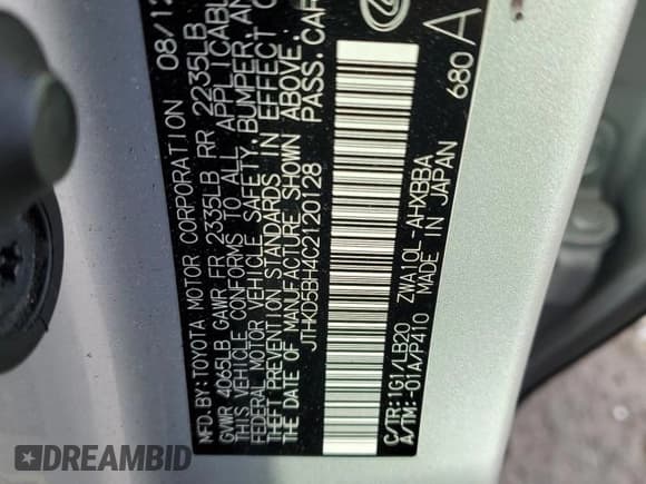 ✅ 2012 Lexus CT 200h Premium • VIN: JTHKD5BH4C2120128 • Лот: 91780065. Опубликован ранее на Copart с пробегом 147 391 миль. Бесплатный доступ к архиву аукционных продаж из США и подробный отчёт об истории автомобиля на DreamBid. Изображение 13.