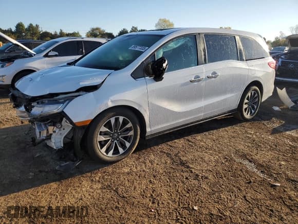 ✅ 2024 Honda Odyssey EX-L • VIN: 5FNRL6H63RB010787 • Lot: 89577335. Listed on Copart with 13,614 mi. Free auction sales archive from the USA and detailed vehicle history report at DreamBid. Image 1.