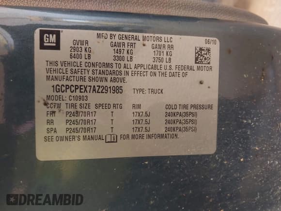 ✅ 2010 Chevrolet Silverado 1500 Work Truck • VIN: 1GCPCPEX7AZ291985 • Lot: 41667678. Listed on IAAI with 181,563 mi. Free auction sales archive from the USA and detailed vehicle history report at DreamBid. Image 9.