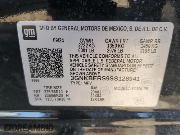 ✅ 2025 Chevrolet Blazer RS • VIN: 3GNKBERS9SS128941 • Lot: 81918995. Listed on Copart with 2,420 mi. Free auction sales archive from the USA and detailed vehicle history report at DreamBid. Image 13.