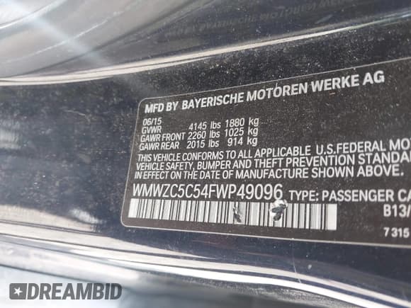 ✅ 2015 MINI Countryman S • VIN: WMWZC5C54FWP49096 • Lot: 42839107. Listed on IAAI with 76,993 mi. Free auction sales archive from the USA and detailed vehicle history report at DreamBid. Image 9.