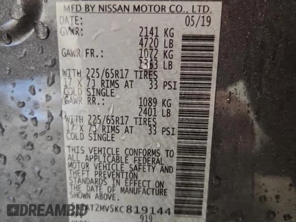 ✅ 2019 Nissan Rogue S • VIN: 5N1AT2MV5KC819144 • Lot: 86990995. Wystawiony na Copart z przebiegiem 118 448 mil. Bezpłatny archiwum sprzedaży aukcyjnych z USA i szczegółowy raport historii pojazdu na DreamBid. Zdjęcie 13.