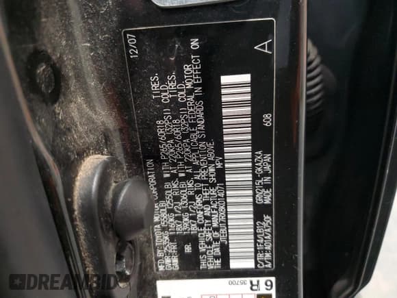 ✅ 2008 Toyota 4Runner Limited • VIN: JTEBU17RX8K014071 • Lot: 68344895. Listed on Copart with 285,183 mi. Free auction sales archive from the USA and detailed vehicle history report at DreamBid. Image 13.