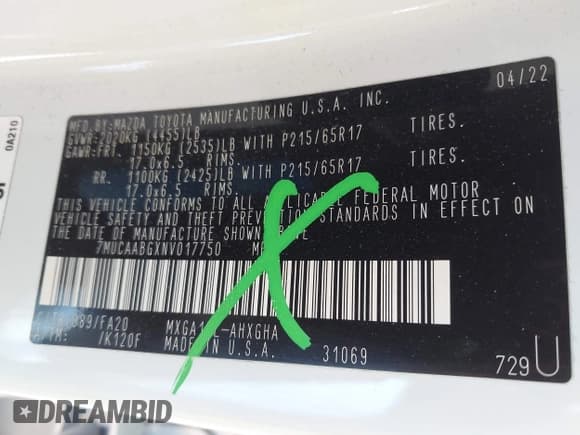 ✅ 2022 Toyota Corolla Cross LE • VIN: 7MUCAABGXNV017750 • Lot: 43469937. Wystawiony na IAAI z przebiegiem 50 669 mil. Bezpłatny archiwum sprzedaży aukcyjnych z USA i szczegółowy raport historii pojazdu na DreamBid. Zdjęcie 9.