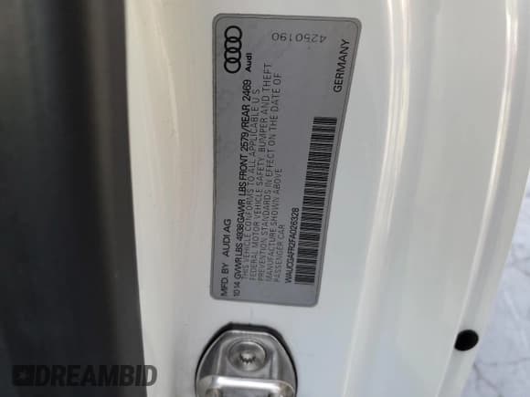 ✅ 2015 Audi S5 Premium Plus • VIN: WAUCGAFR2FA026328 • Lot: 80545005. Listed on Copart with 88,594 mi. Free auction sales archive from the USA and detailed vehicle history report at DreamBid. Image 12.