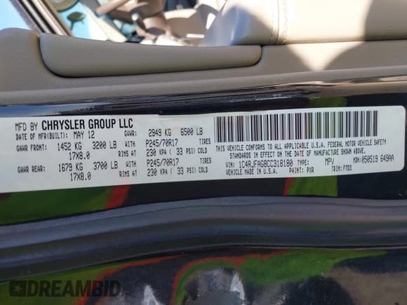 ✅ 2012 Jeep Grand Cherokee Laredo • VIN: 1C4RJFAG8CC318180 • Лот: 42914466. Опубликован ранее на IAAI с пробегом 191 370 миль. Бесплатный доступ к архиву аукционных продаж из США и подробный отчёт об истории автомобиля на DreamBid. Изображение 9.