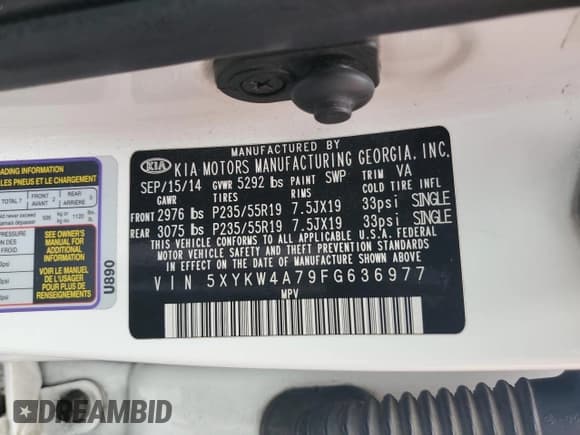 ✅ 2015 Kia Sorento SX • VIN: 5XYKW4A79FG636977 • Лот: 84250535. Опубликован ранее на Copart с пробегом 184 525 миль. Бесплатный доступ к архиву аукционных продаж из США и подробный отчёт об истории автомобиля на DreamBid. Изображение 13.