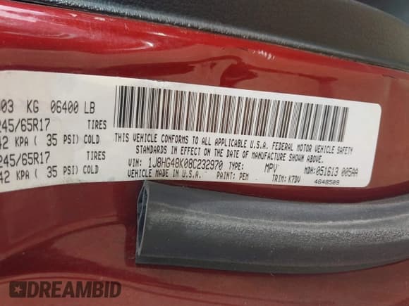 ✅ 2008 Jeep Commander Sport • VIN: 1J8HG48K08C232970 • Lot: 42014357. Listed on IAAI with 136,006 mi. Free auction sales archive from the USA and detailed vehicle history report at DreamBid. Image 9.