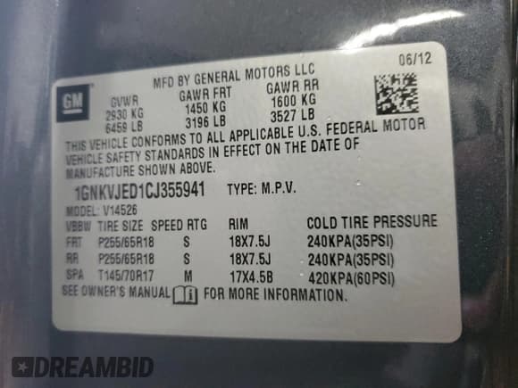 ✅ 2012 Chevrolet Traverse 2LT • VIN: 1GNKVJED1CJ355941 • Lot: 72177424. Wystawiony na Copart z przebiegiem 197 023 mil. Bezpłatny archiwum sprzedaży aukcyjnych z USA i szczegółowy raport historii pojazdu na DreamBid. Zdjęcie 14.