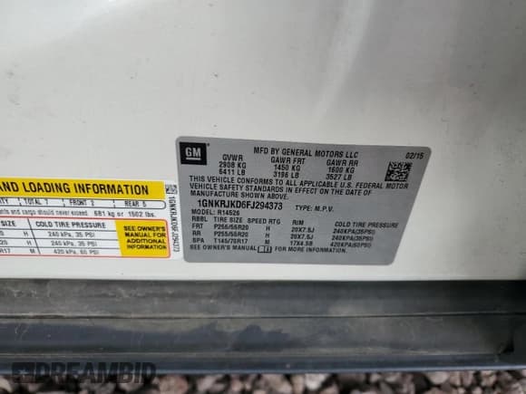 ✅ 2015 Chevrolet Traverse LTZ • VIN: 1GNKRJKD6FJ294373 • Lot: 68935364. Wystawiony na Copart z przebiegiem 128 691 mil. Bezpłatny archiwum sprzedaży aukcyjnych z USA i szczegółowy raport historii pojazdu na DreamBid. Zdjęcie 12.