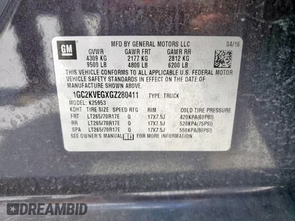 ✅ 2016 Chevrolet Silverado 2500HD LT • VIN: 1GC2KVEGXGZ280411 • Lot: 61686655. Wystawiony na Copart z przebiegiem 163 472 mil. Bezpłatny archiwum sprzedaży aukcyjnych z USA i szczegółowy raport historii pojazdu na DreamBid. Zdjęcie 12.