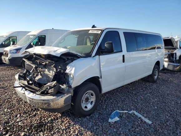 2017 Chevrolet Express Passenger LT с VIN 1GAZGPFG8H1108333, выставлен на аукционе Copart как лот 74837784 с пробегом 122 035 миль миль и Списание • Salvage title. История ставок и продаж доступна на DreamBid. Изображение 1.