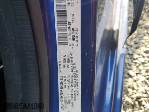 2012 Dodge Avenger SE с VIN 1C3CDZAG4CN254548, выставлен на аукционе Copart как лот 73857724 с пробегом 61 528 миль миль и Списание • Salvage title. История ставок и продаж доступна на DreamBid. Изображение 13.