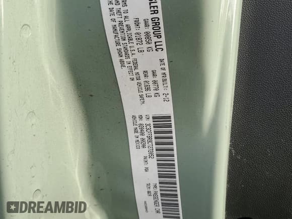 ✅ 2012 FIAT 500 Sport • VIN: 3C3CFFBR9CT272052 • Lot: 91448415. Wystawiony na Copart z przebiegiem 193 287 mil. Bezpłatny archiwum sprzedaży aukcyjnych z USA i szczegółowy raport historii pojazdu na DreamBid. Zdjęcie 12.