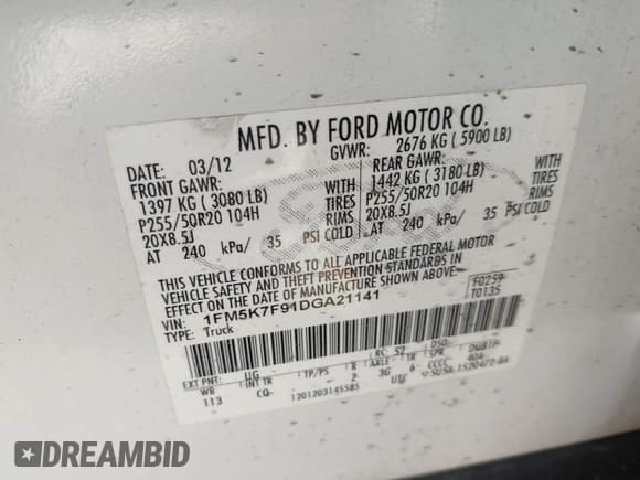 ✅ 2013 Ford Explorer Limited • VIN: 1FM5K7F91DGA21141 • Lot: 41650781. Wystawiony na IAAI z przebiegiem 224 769 mil. Bezpłatny archiwum sprzedaży aukcyjnych z USA i szczegółowy raport historii pojazdu na DreamBid. Zdjęcie 9.