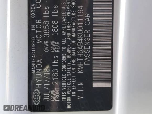 2019 Hyundai Veloster Turbo R-Spec с VIN KMHTH6AB4KU011194, выставлен на аукционе Copart как лот 76710134 с пробегом 50 026 миль миль и Списание • Salvage title. История ставок и продаж доступна на DreamBid. Изображение 12.