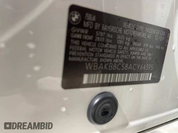 ✅ 2010 BMW 7 Series 750Li • VIN: WBAKB8C58ACY64395 • Лот: 80227115. Опубликован ранее на Copart с пробегом 137 375 миль. Бесплатный доступ к архиву аукционных продаж из США и подробный отчёт об истории автомобиля на DreamBid. Изображение 10.