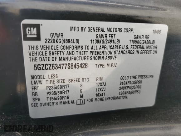 ✅ 2007 Saturn VUE V6 • VIN: 5GZCZ63477S845428 • Lot: 60168595. Wystawiony na Copart z przebiegiem 118 954 mil. Bezpłatny archiwum sprzedaży aukcyjnych z USA i szczegółowy raport historii pojazdu na DreamBid. Zdjęcie 14.