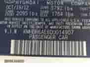 2013 Hyundai Elantra GS with VIN KMHDH6AE6DU014907, listed as a IAAI auction lot 42324748 with 188,499 mi miles and . Bid and sale history available at DreamBid. Image 9.